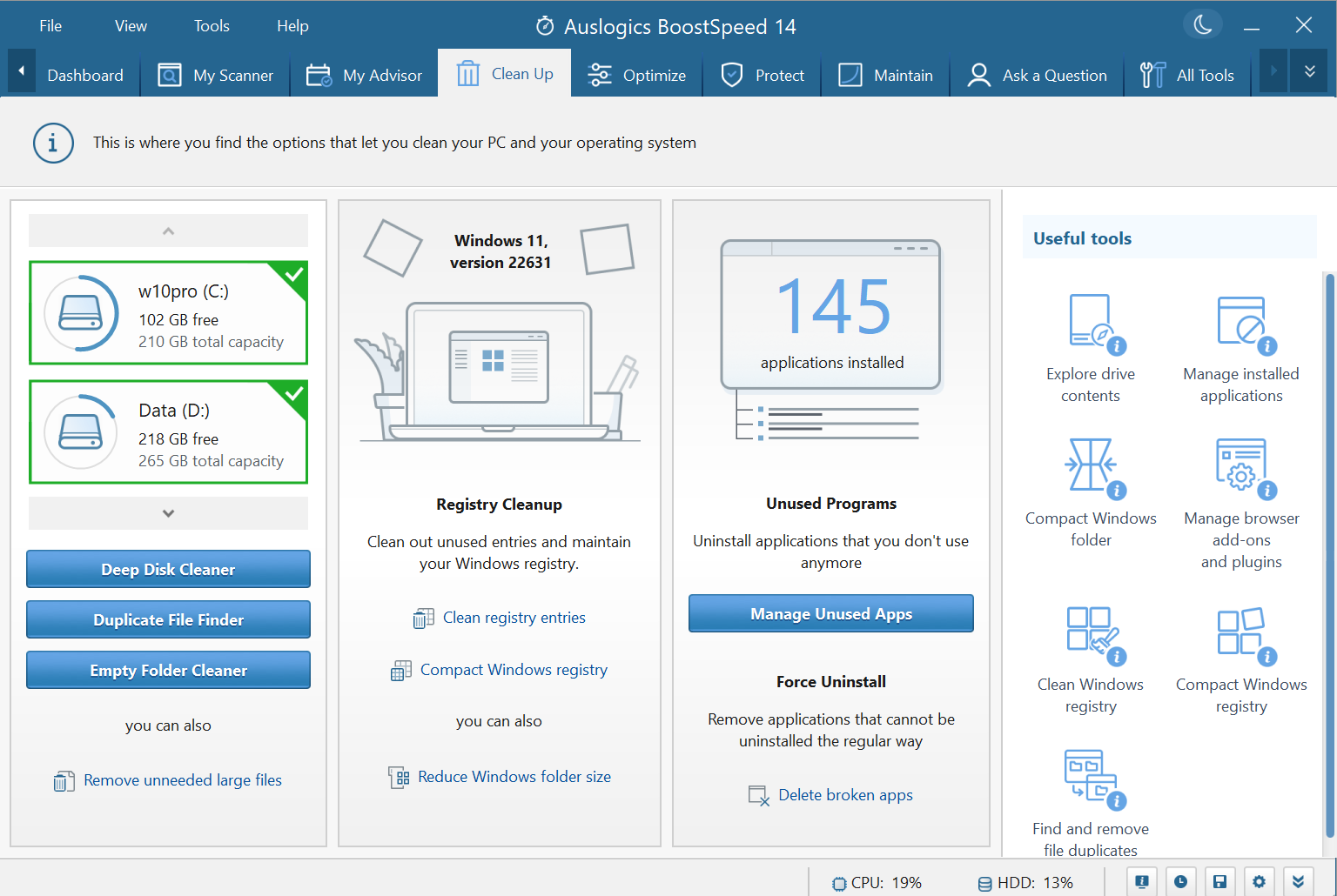 screenshot of Auslogics BoostSpeed